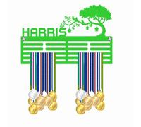 Blitz Craft Personalised Medal Holder - Custom Name Tree & Birds Nature Design - Heavy Duty 5mm Acrylic Medal Holder for Wall - Garden, Wildlife for Men & Women - Green