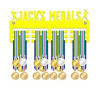 Blitz Craft Personalised Medal Holder Display Rack - Custom Name Baseball Player Design - Heavy Duty 5mm Acrylic Medal Holder for Wall - Baseball & Softball Gifts for Boys, Girls & Teams - Yellow