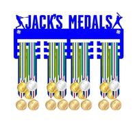 Blitz Craft Personalised Medal Holder Display Rack - Custom Name Baseball Player Design - Heavy Duty 5mm Acrylic Medal Holder for Wall - Baseball & Softball Gifts for Boys, Girls & Teams - Royal Blue