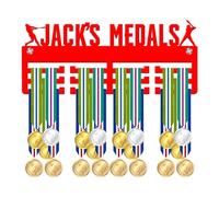 Blitz Craft Personalised Medal Holder Display Rack - Custom Name Baseball Player Design - Heavy Duty 5mm Acrylic Medal Holder for Wall - Baseball & Softball Gifts for Boys, Girls & Teams - Red