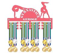 Blitz Craft Personalised Medal Holder Display Rack - Custom Name Gymnastics Design - Heavy Duty 5mm Acrylic Medal Holder for Wall - Gymnast, Acro & Dance Gifts for Girls, Boys & Kids