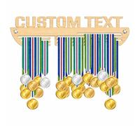 Blitz Craft Personalised Medals Hanger Custom Name Design - Heavy Duty 9mm Thick Wooden Medal Holder for Wall - Girls, Kids & Sports Gifts for All Athletes - 240 x 540 mm