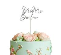 Blitz Craft Personalised Mr and Mrs Cake Topper 3mm Wooden Cake Decorations Wedding Anniversary Engagement Bridal Shower Cake Toppers for Your Special Day Celebrate the Journey of Love