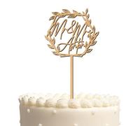 Blitz Craft Personalised Mr and Mrs Cake Topper 3mm Wooden Cake Decorations Wedding Anniversary Engagement Bridal Shower Cake Toppers for Your Special Day Celebrate the Journey of Love