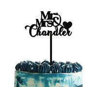 Blitz Craft Personalised Mr and Mrs Cake Topper 3mm Wooden Cake Decorations Wedding Anniversary Engagement Bridal Shower Cake Toppers for Your Special Day Celebrate the Journey of Love