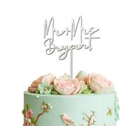 Blitz Craft Personalised Mr and Mrs Cake Topper 3mm Wooden Cake Decorations Wedding Anniversary Engagement Bridal Shower Cake Toppers for Your Special Day Celebrate the Journey of Love