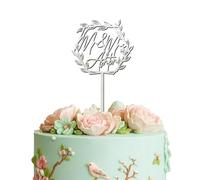 Blitz Craft Personalised Mr and Mrs Cake Topper 3mm Wooden Cake Decorations Wedding Anniversary Engagement Bridal Shower Cake Toppers for Your Special Day Celebrate the Journey of Love
