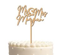 Blitz Craft Personalised Mr and Mrs Cake Topper 3mm Wooden Cake Decorations Wedding Anniversary Engagement Bridal Shower Cake Toppers for Your Special Day Celebrate the Journey of Love