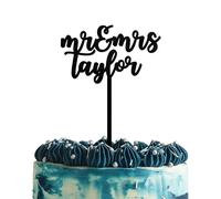 Blitz Craft Personalised Mr and Mrs Cake Topper Wedding Anniversary 3mm Wooden Cake Decorations Engagement Bridal Shower Cake Toppers for Your Special Day Celebrate the Journey of Love