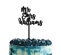 Blitz Craft Personalised Mr and Mrs Cake Topper Wedding Anniversary 3mm Wooden Cake Decorations Engagement Bridal Shower Cake Toppers for Your Special Day Celebrate the Journey of Love