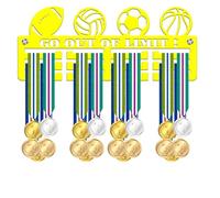 Blitz Craft Personalised Multi-Sport Medal Holder Display Rack - Go Out of Limit Design - Heavy Duty 5mm Acrylic Medal Hanger for Wall - Fitness & Athlete Gifts for Men & Women - Yellow