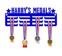 Blitz Craft Personalised Name Medal Hanger Display Rack Frame for Award Ribbons 3mm Acrylic | Sturdy 3 Row Wall Mounted Medals Holder | Perfect to Display Your Hand Earned Medal-Light Grey