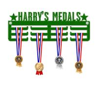 Blitz Craft Personalised Name Medal Hanger Display Rack Frame for Awards Ribbons 3mm Acrylic | Sturdy 3 Row Wall Mounted Medals Holder | Perfect to Display Your Hand Earned Medals-Yellow