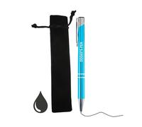 Blitz Craft Personalised Pen with Engraved Name - Custom Aluminium Ballpoint Pen for Men & Women - Ideal Thank You, Birthday & Graduation Gifts - Includes Velvet Gift Pouch (Black Ink, Turquoise)