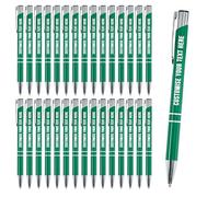 Blitz Craft Personalised Pens Bulk - 30PC Custom Engraved Aluminium Ballpoint Pens - Multipack for Business, Corporate Gifts, Office Supplies, Weddings & Events - (Black Inc, Green)