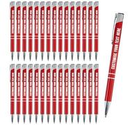 Blitz Craft Personalised Pens Bulk - 30PC Custom Engraved Aluminium Ballpoint Pens - Multipack for Business, Corporate Gifts, Office Supplies, Weddings & Events - (Black Inc, Red)