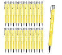 Blitz Craft Personalised Pens Bulk - 30PC Custom Engraved Aluminium Ballpoint Pens - Multipack for Business, Corporate Gifts, Office Supplies, Weddings & Events - (Black Inc, Yellow)