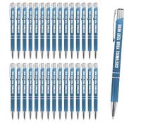 Blitz Craft Personalised Pens Bulk - 30PC Custom Engraved Aluminium Ballpoint Pens - Multipack for Business, Corporate Gifts, Office Supplies, Weddings & Events - (Black Inc, Lake Blue)