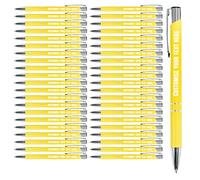 Blitz Craft Personalised Pens Bulk - 50PC Custom Engraved Aluminium Ballpoint Pens - Multipack for Business, Corporate Gifts, Office Supplies, Weddings & Events - (Black Inc, Yellow)
