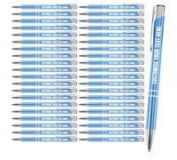 Blitz Craft Personalised Pens Bulk - 50PC Custom Engraved Aluminium Ballpoint Pens - Multipack for Business, Corporate Gifts, Office Supplies, Weddings & Events - (Black Inc, Light Blue)