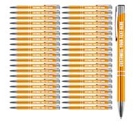 Blitz Craft Personalised Pens Bulk - 75PC Custom Engraved Aluminium Ballpoint Pens - Multipack for Business, Corporate Gifts, Office Supplies, Weddings & Events - (Black Inc, Gold)