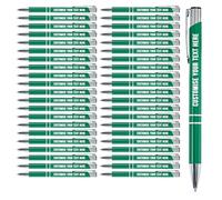 Blitz Craft Personalised Pens Bulk - 75PC Custom Engraved Aluminium Ballpoint Pens - Multipack for Business, Corporate Gifts, Office Supplies, Weddings & Events - (Black Inc, Green)