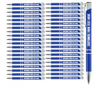 Blitz Craft Personalised Pens Bulk - 75PC Custom Engraved Aluminium Ballpoint Pens - Multipack for Business, Corporate Gifts, Office Supplies, Weddings & Events - (Black Inc, Royal Blue)