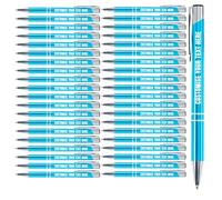 Blitz Craft Personalised Pens Bulk - 75PC Custom Engraved Aluminium Ballpoint Pens - Multipack for Business, Corporate Gifts, Office Supplies, Weddings & Events - (Black Inc, Turquoise)