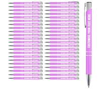 Blitz Craft Personalised Pens Bulk - 75PC Custom Engraved Aluminium Ballpoint Pens - Multipack for Business, Corporate Gifts, Office Supplies, Weddings & Events - (Black Inc, Pink)