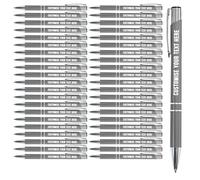 Blitz Craft Personalised Pens Bulk - 75PC Custom Engraved Aluminium Ballpoint Pens - Multipack for Business, Corporate Gifts, Office Supplies, Weddings & Events - (Black Inc, Grey)