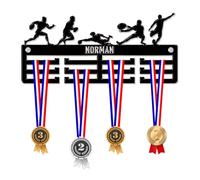 Blitz Craft Personalised Rugby Skills Medal Hanger Display Rack Frame for Awards Ribbons 3mm Acrylic | Sturdy 3 Row Wall Mounted Medals Holder | Perfect to Display Your Hand Earned Medals-Black