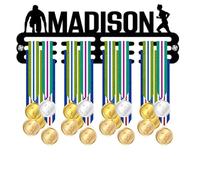 Blitz Craft Personalised Strongman & Running Medal Holder Display Rack - Athlete Silhouette Design - Heavy Duty 5mm Acrylic Medal Hanger for Wall - Gym & Marathon Gifts for Men & Women - Black