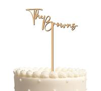 Blitz Craft Personalised Wedding Cake Topper with Last Name 3mm Wooden Cake Decorations Anniversary Engagement Bridal Shower Cake Toppers for Your Special Day Celebrate the Journey of Love