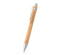 Blitz Craft Personalised Wooden Bamboo Ballpoint Pen Custom Engraved Name, Messages, Quotes Pen, Retractable Engraving Pens for Gifting Teacher, Dad, School, Office Supplies, Writing Journaling