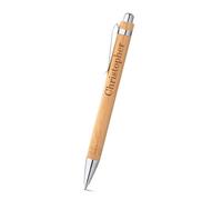 Blitz Craft Personalised Wooden Bamboo Ballpoint Pen Custom Engraved Name, Messages, Quotes Pen, Retractable Engraving Pens for Gifting Teacher, Dad, School, Office Supplies, Writing Journaling