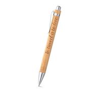 Blitz Craft Personalised Wooden Bamboo Ballpoint Pen Custom Engraved Name, Messages, Quotes Pen, Retractable Engraving Pens for Gifting Teacher, Dad, School, Office Supplies, Writing Journaling