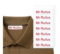 Blitz Craft Personalized Iron on Labels Cloths with Cute Symbols 100pcs | Customizable Kids Name Tag Stickers with Skin Friendly Material | Suitable for School Uniform, Office Name Tags-Red