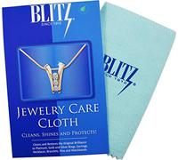 Blitz Premium XL 2-Ply Jewelry Cleaning and Polishing Cloth with Tarnish Inhibitor for Gold, Silver, and Platinum, Made in The USA, Nontoxic and Environmentally Friendly, Blue, Pack of 1