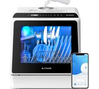 BLITZHOME Portable Dishwasher on Countertop, WiFi Smart Dishwasher, Compact Dishwasher