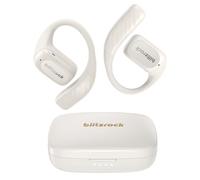 BlitzRock Open-Ear Headphones, Wireless Earbuds Bluetooth 5.4, Lightweight Comfortable Earphones, 4-Mic for Clear Call, Balanced Sound, App Customize, 28H Playtime, IPX5, White