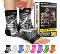 BLITZU Foot Compression Sleeve Plantar Fasciitis Relief Socks Women Ankle Sleeve Support Foot Support for Pain Compression Socks Black XXL
