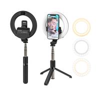 BlitzWolf BW BS8 Pro bluetooth Selfie Stick 5 inch Ring Light LED Fill Light Extendable Foldable Selfie Stick Tripod For Phone Sport Camera