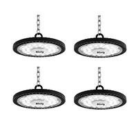 Blivrig 100W UFO LED High Bay Light,Super Bright 10000LM Ultra Thin LED Warehouse Lighting 6500K Cold White Commercial Bay Lighting for Garage Gym Shop Workshop (4PCS, 100W)