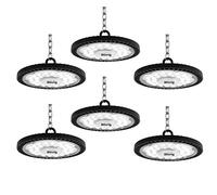 Blivrig 100W UFO LED High Bay Light,Super Bright 10000LM Ultra Thin LED Warehouse Lighting 6500K Cold White Commercial Bay Lighting for Garage Gym Shop Workshop (6PCS, 100W)