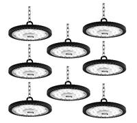 Blivrig 200W UFO LED High Bay Light,Super Bright 20000LM Ultra Thin LED Warehouse Lighting 6500K Cold White Commercial Bay Lighting for Garage Gym Shop Workshop (8PCS, 200W)