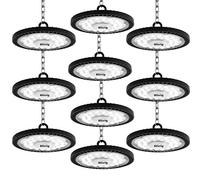 Blivrig 300W UFO LED High Bay Light,Super Bright 30000LM Ultra Thin LED Warehouse Lighting 6500K Cold White Commercial Bay Lighting for Garage Gym Shop Workshop (10PCS, 300W)