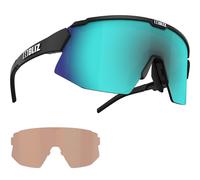 Bliz Breeze Glasses Matte Black with Blue Tinted Lenses
