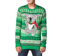 Blizzard Bay Men's Ugly Christmas Sweater Animals, Green/Light Green, S
