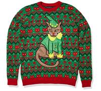Blizzard Bay Men's Ugly Christmas Sweater Pullover, Elf Cat, XL