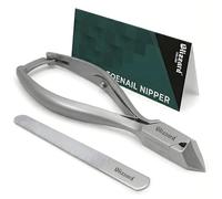 Blizzard Nail Clippers for Thick Nails - Podiatrist Nail Nippers for Seniors - Heavy Duty Toe Nail Clippers for Men - German Forged Podiatry & Chiropody Tool with Toenail File - 14cm Moon Head